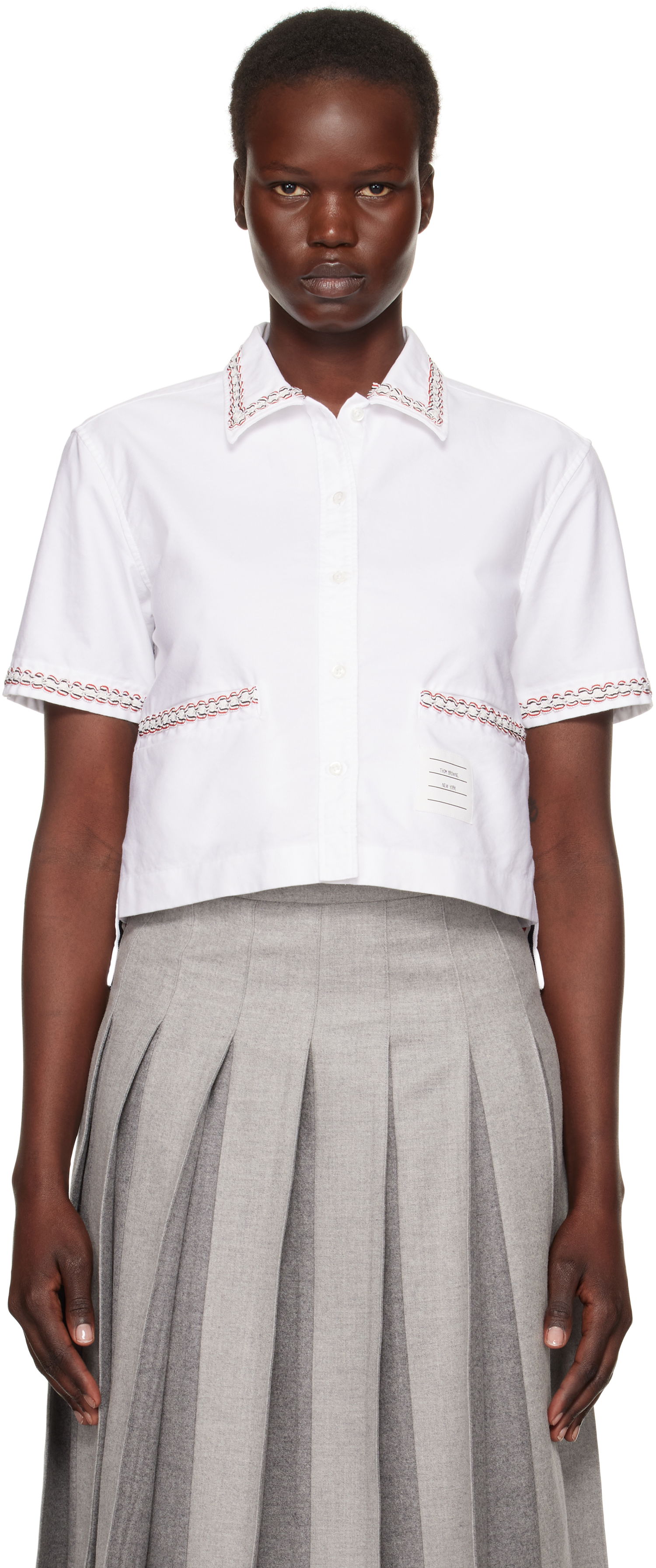 Košeľa Thom Browne Thom Browne Drop Back Cropped Shirt Biela | FLL191B-F0313, 0