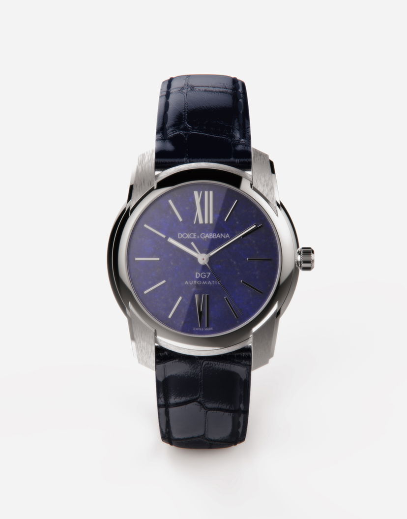 Hodinky Dolce & Gabbana Dg7 Watch in Steel with Lapislazuli Modrá | WWFE1SWW063B0958