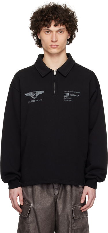 Sveter Represent Clo Represent 'Team Rep' Quarter-Zip Sweatshirt Čierna | MLM41054, 0