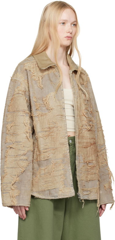 Bunda Diesel Diesel D-Ivar-Fsg Distressed Denim Jacket Béžová | A18111 007AZ, 1