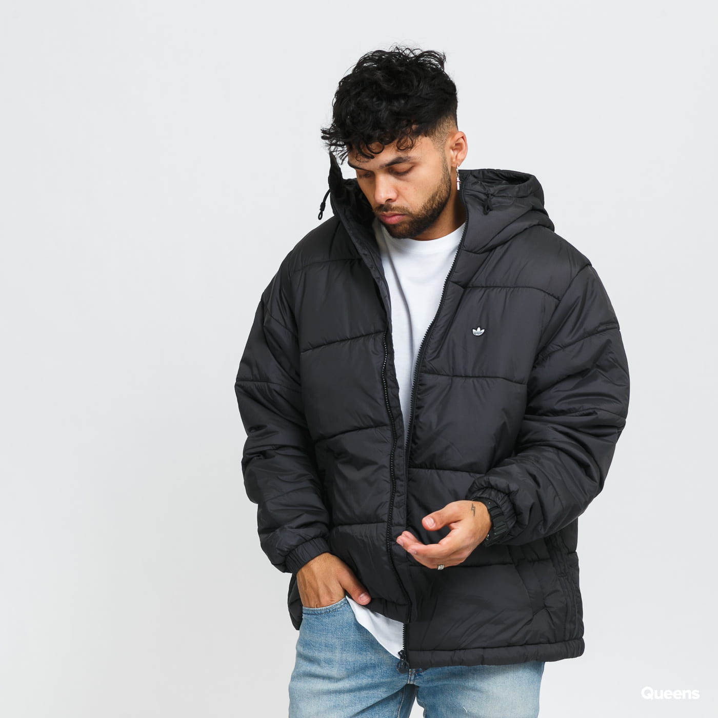 Prešívaná bunda adidas Originals Padded Hooded Puffer Čierna | h13555, 0
