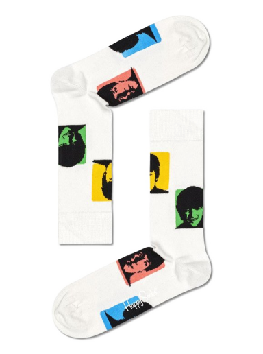 Ponožky Happy Socks Beatles Silhouettes Biela | BEA01-1300