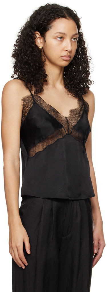 Tielko Anine Bing ANINE BING Amelie Lace Tank Top Čierna | A-07-1822-000, 1
