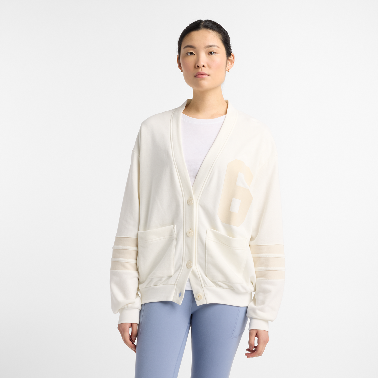 Sveter New Balance Women's New Balance Cardigan Biela | NBWT51515SST, 0