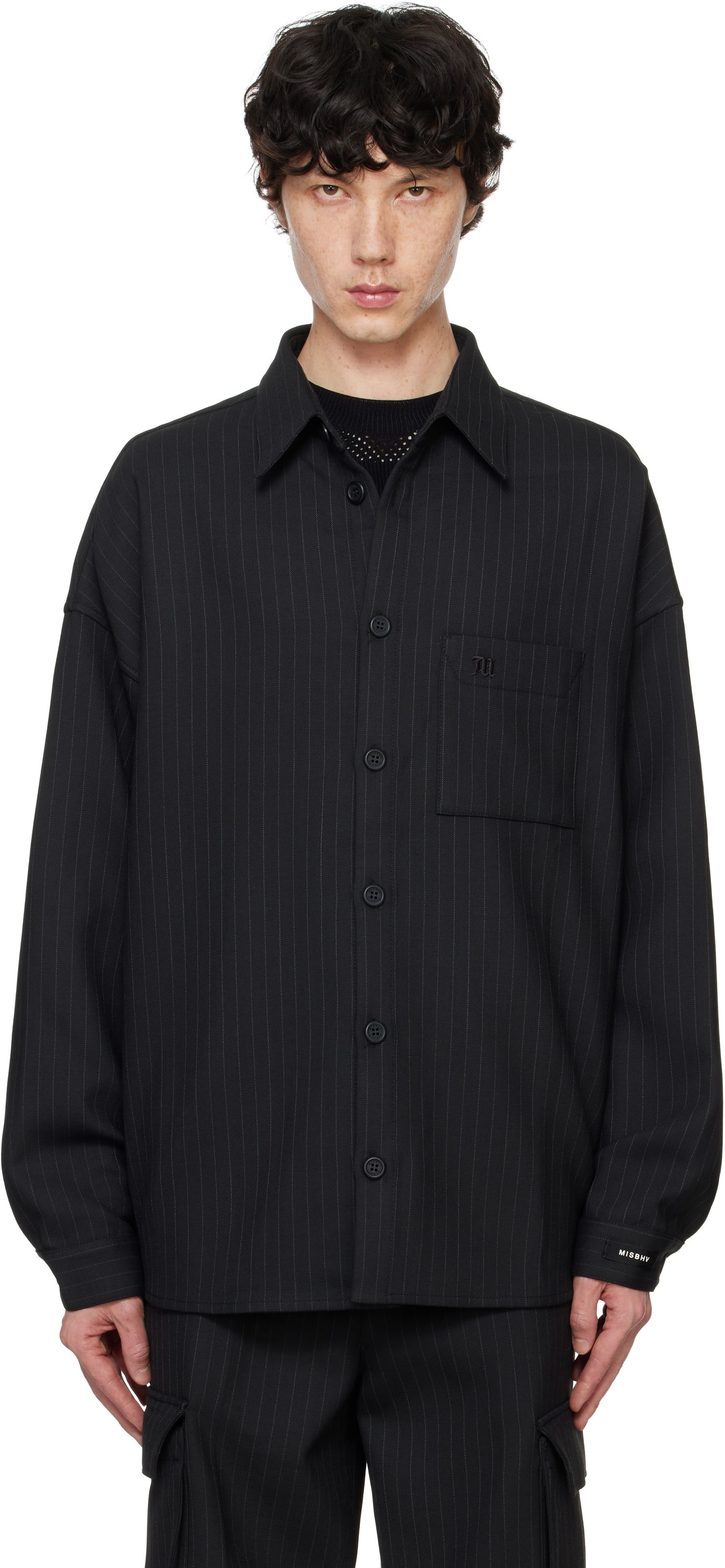 Košeľa MISBHV Overshirt Pinstripe Čierna | 241M134, 0
