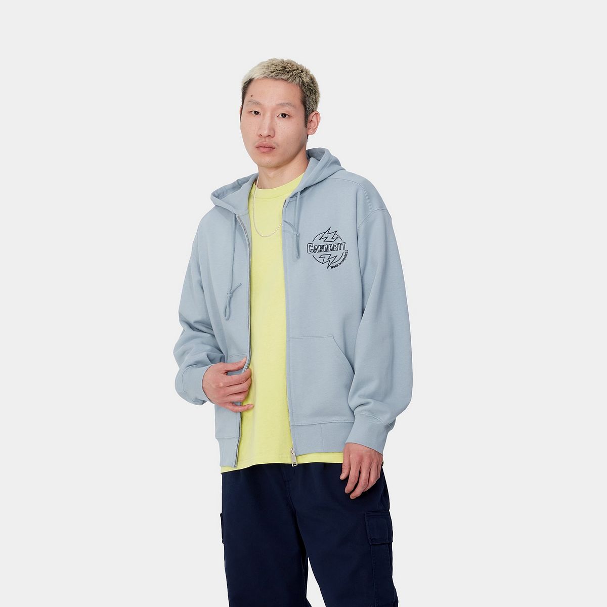 Mikina Carhartt WIP WIP Ablaze Logo Zip-Up Hoodie Modrá | I033623_9, 0
