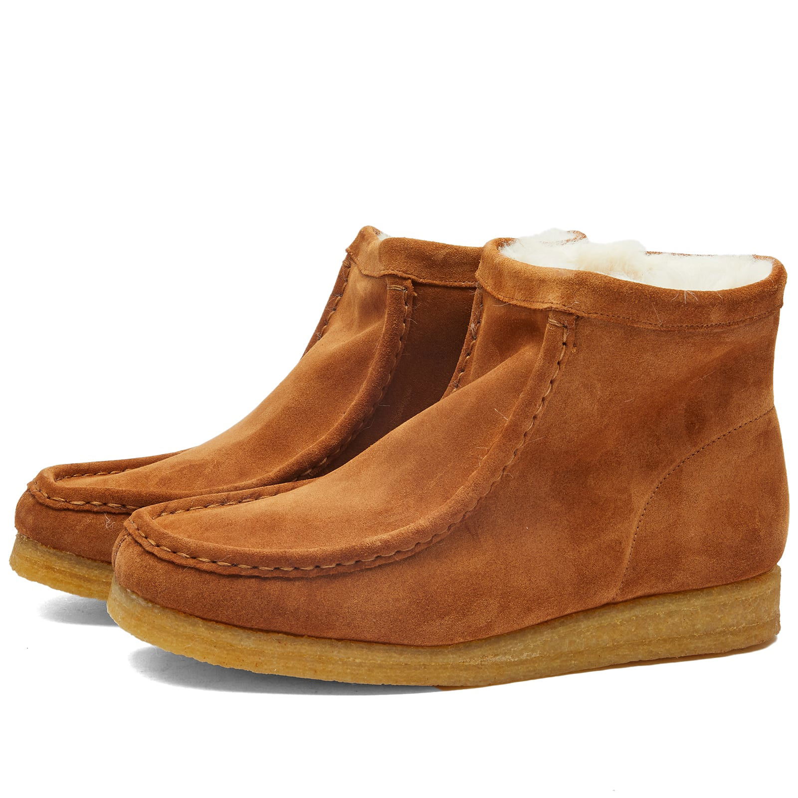 Suede Boots with Shearling Lining