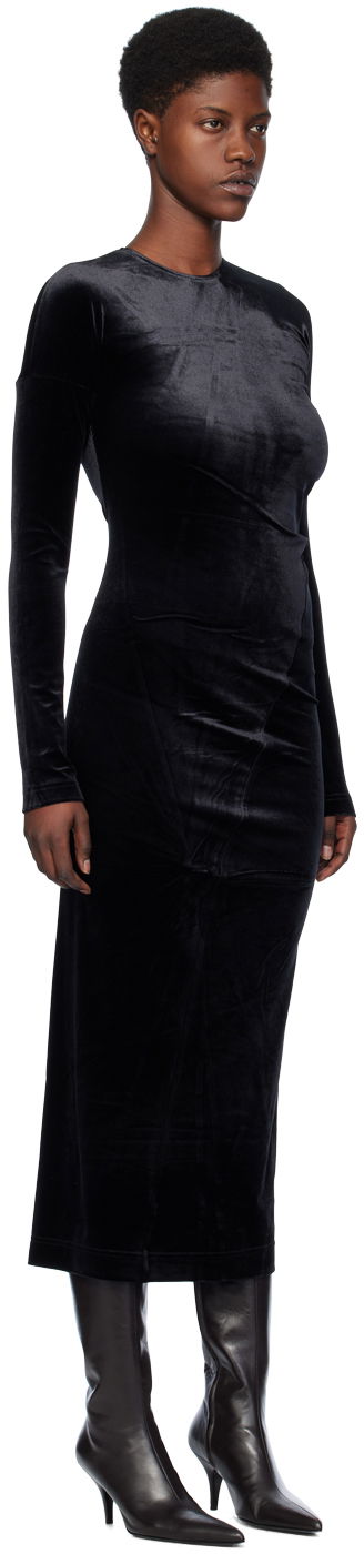 Šaty TOTEME Twisted Velvet Midi Dress Čierna | 234-WRD824-FB0078, 1