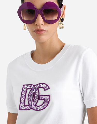 Tričko Dolce & Gabbana Dolce & Gabbana Cotton T-Shirt with DG Logo Biela | F8N08ZGDC6UW0800, 3