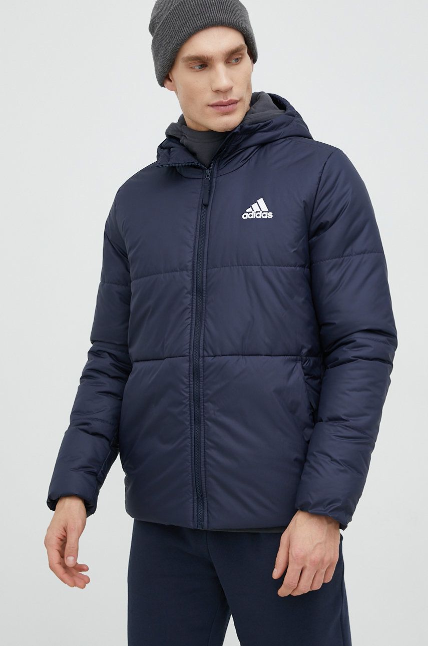 Bunda adidas Originals BSC 3-Stripes Hooded Insulated Jacket Navy | HG6270, 0