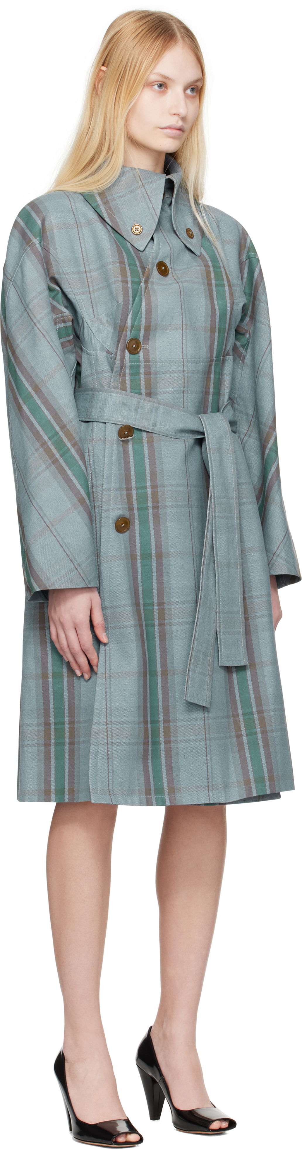 Trenčkot Vivienne Westwood Vivienne Westwood Plaid CJ Coat Modrá | 13010027-W011W-, 1