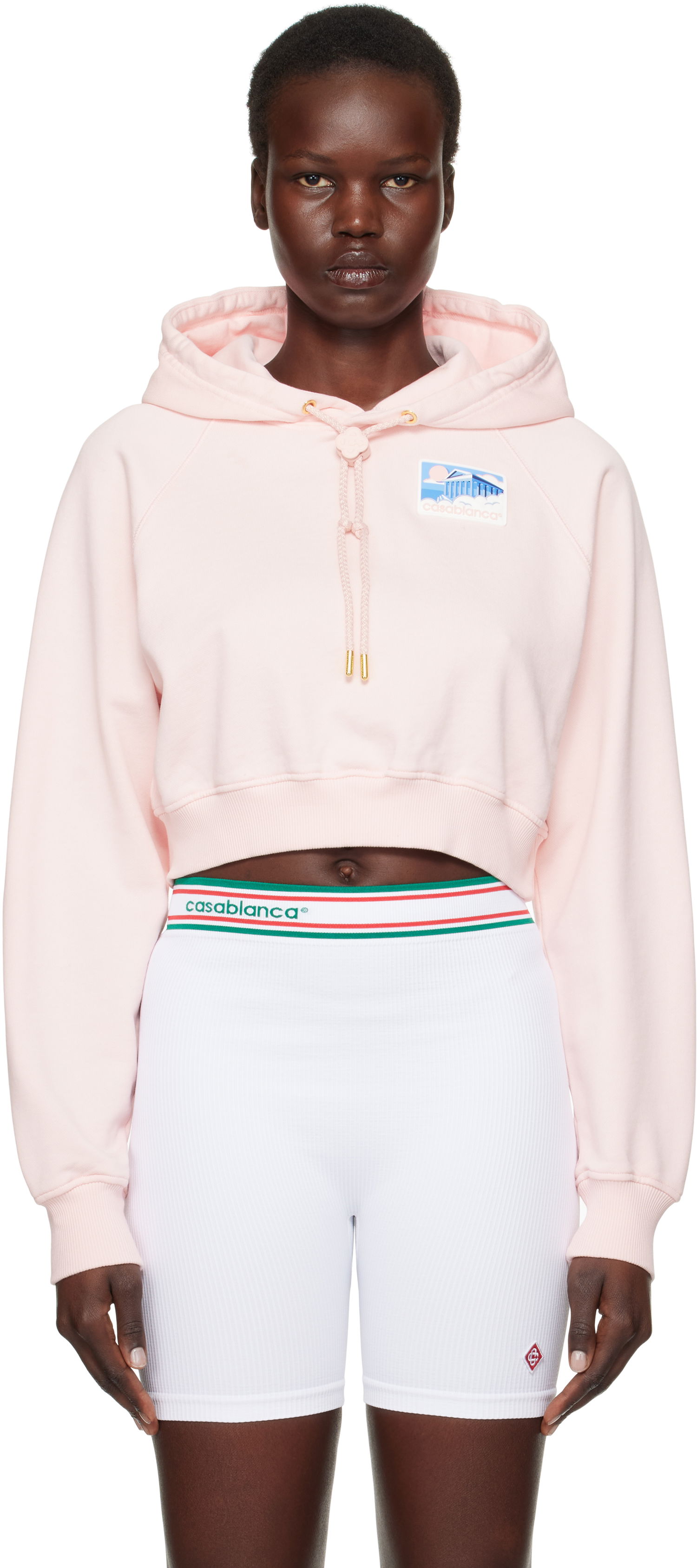 Mikina Casablanca Rubber Patch Crop Hoodie Ružová | WPS25-JTP-120-01, 0