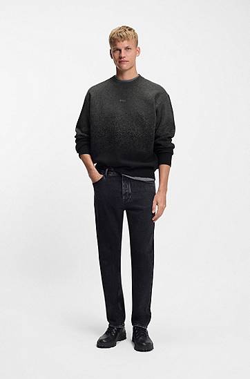 Sveter BOSS Wool-blend sweater with gradient pattern Šedá | 50548701, 1