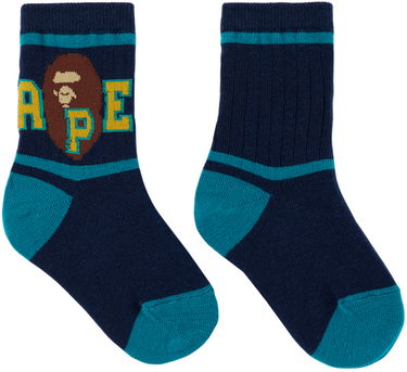 Ponožky BAPE Striped Ape Head Socks Modrá | 001SOJ303001K, 0