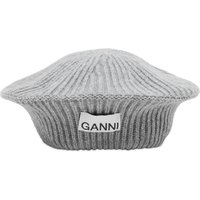 Baretka GANNI Structured Rib Knit Beret Šedá | A4430-921, 2