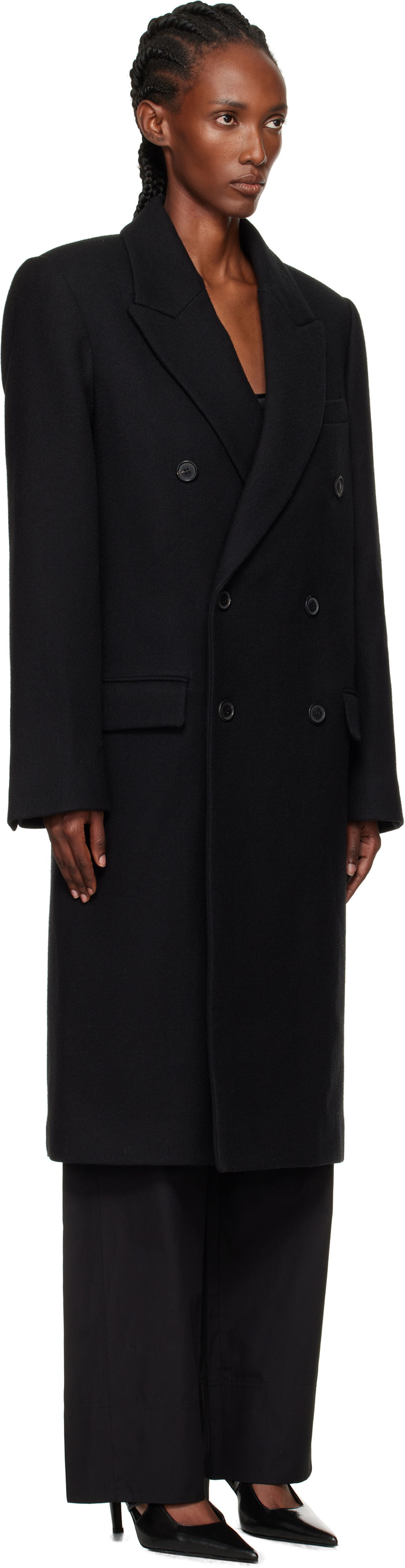 Kabáty WARDROBE.NYC WARDROBE.NYC Double Breasted Coat Čierna | W4108F25WO, 1
