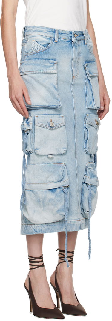 Sukňa The Attico Attico Pocket Denim Midi Skirt Modrá | 241WCS189 D073, 1