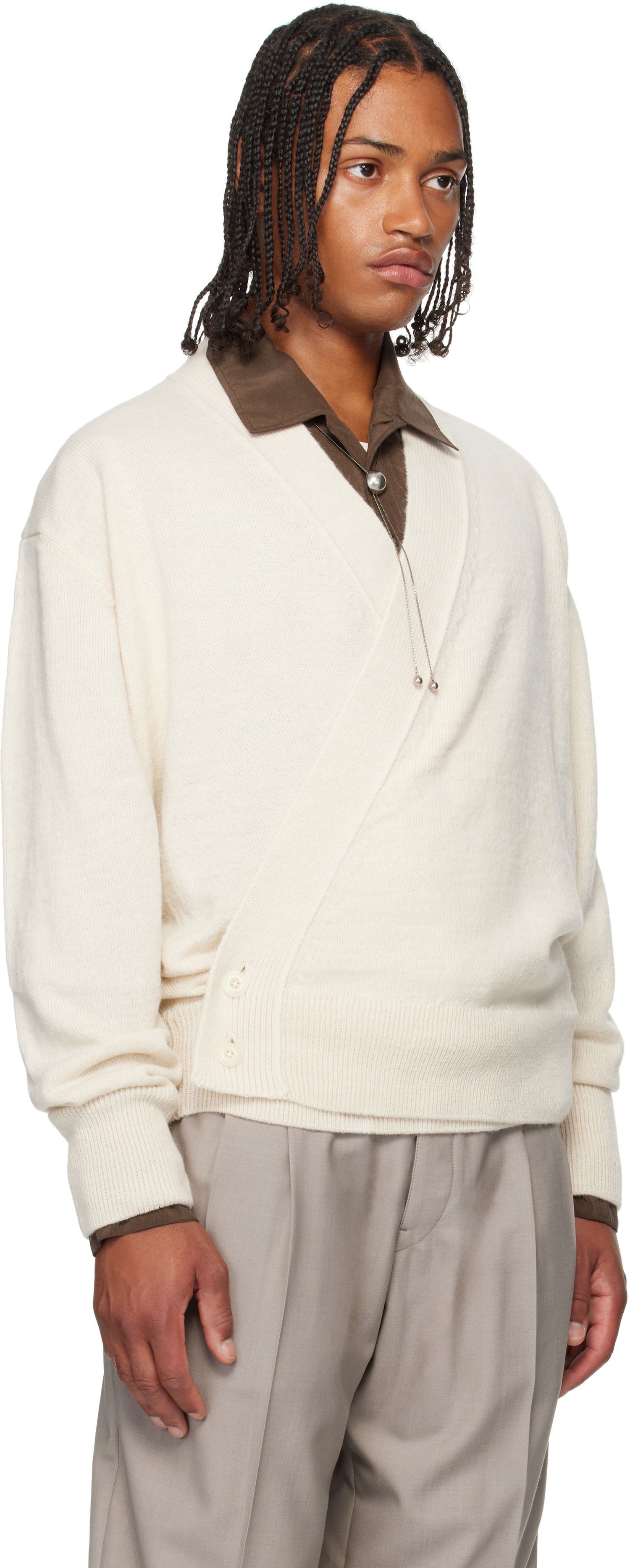 Sveter LEMAIRE Lemaire Wrap Cardigan Biela | TO1476 LK1028, 1