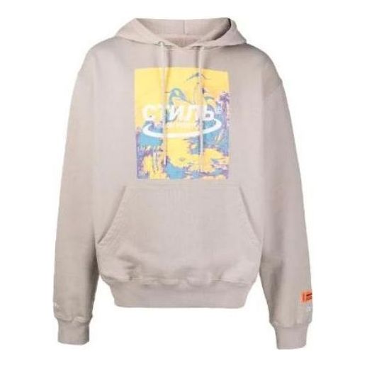 Mikina HERON PRESTON Heron Preston Halo Herons Graphic Print Hoodie Béžová | HMBB015R21JER0016116