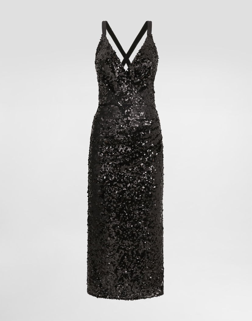 Šaty Dolce & Gabbana Sequined Dress Collection Čierna | F6H7MTHLMZMN0000
