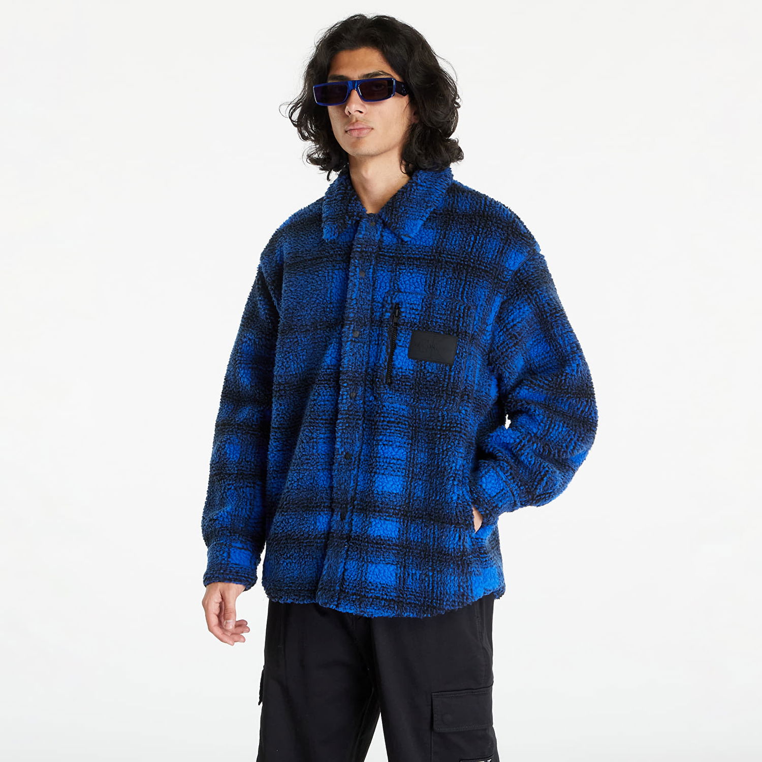 Košeľa CALVIN KLEIN Jeans Heavy Fabrication Overshirt Kettle Blue/ Black Navy | J30J324312 C6X, 0