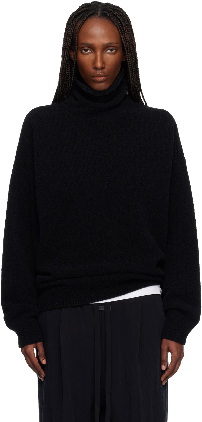 Sveter Fear of God Textured Highneck Sweater Čierna | FG25FW20-209WBO-001