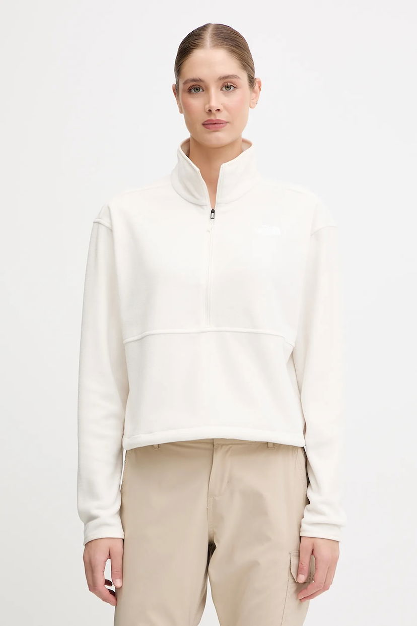 Mikina The North Face Smooth Cropped Half-Zip Fleece Top Biela | NF0A8D2CQLI1