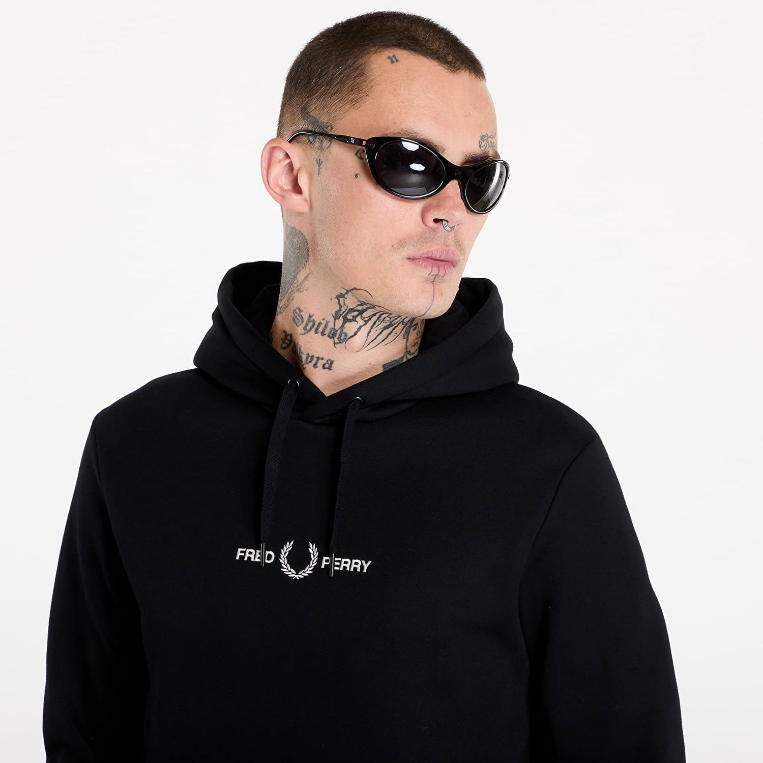 Mikina Fred Perry Double Graphic Hooded Sweatshirt Black Čierna | M7716 102, 1