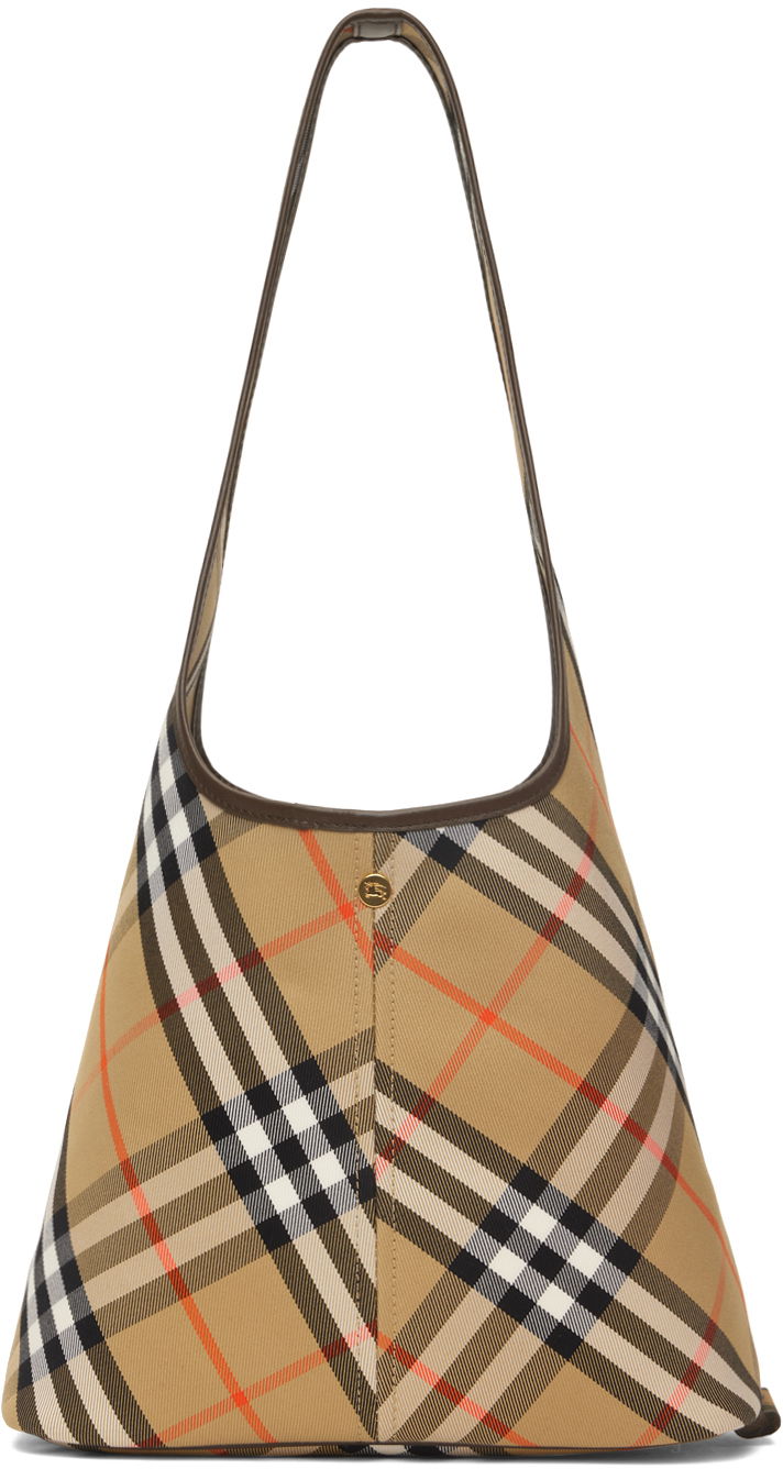 Beige Small Check Shoulder Bag