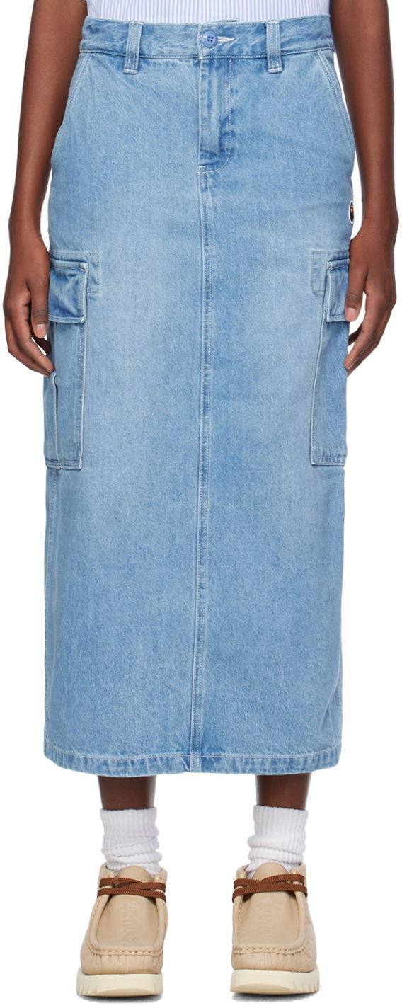 Sukňa BAPE Patch Denim Cargo Midi Skirt Modrá | 001DKJ802001L, 0