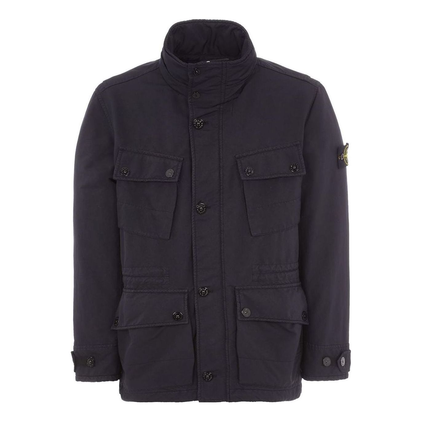 Bunda Stone Island Buttoned Logo-Patch Jacket Navy | 771541249-V0020, 0