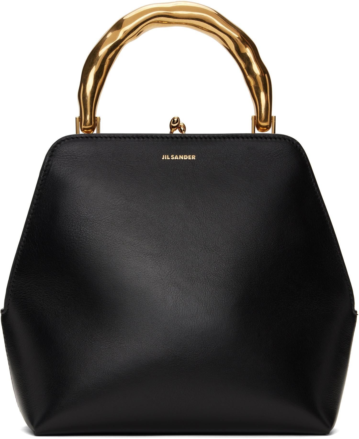Kabelka Jil Sander Square Leather Bag With Gold Handle Čierna | J08WD0126_P7190, 0