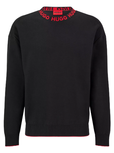 Sveter BOSS Cotton Sweater Čierna | 50474813