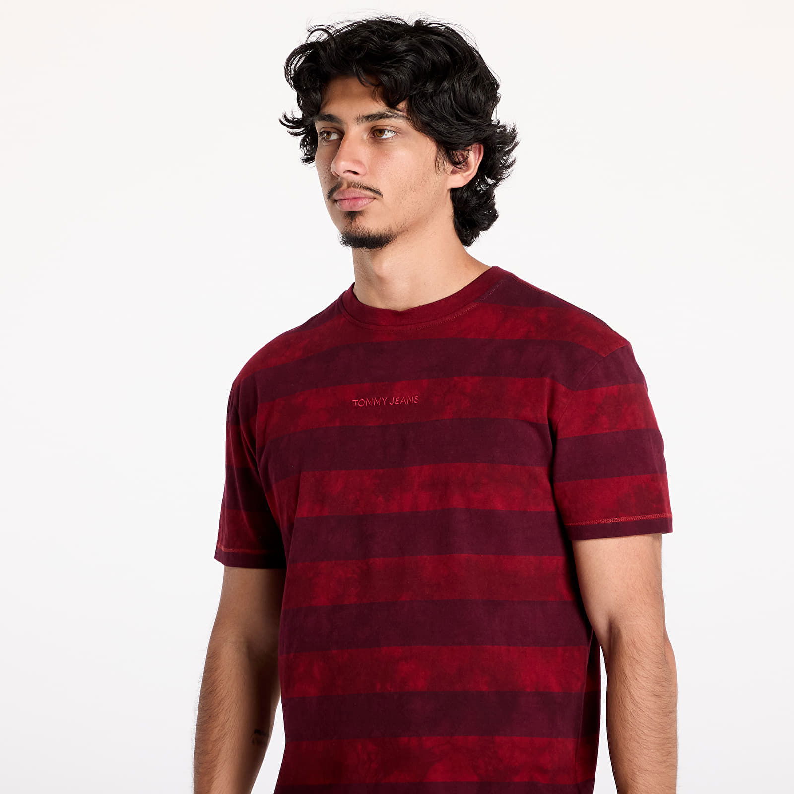 Regular Classic Overdyed Tee Deep Rouge/ Heritage Pink Stripe