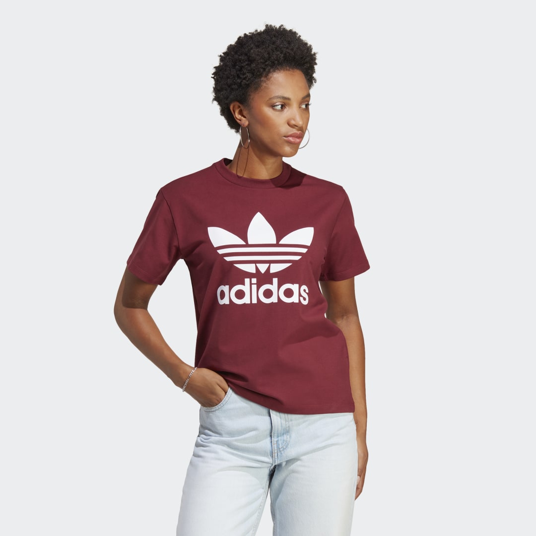 Tričko adidas Originals Adicolor Classics Trefoil Vínová | IB7422, 0