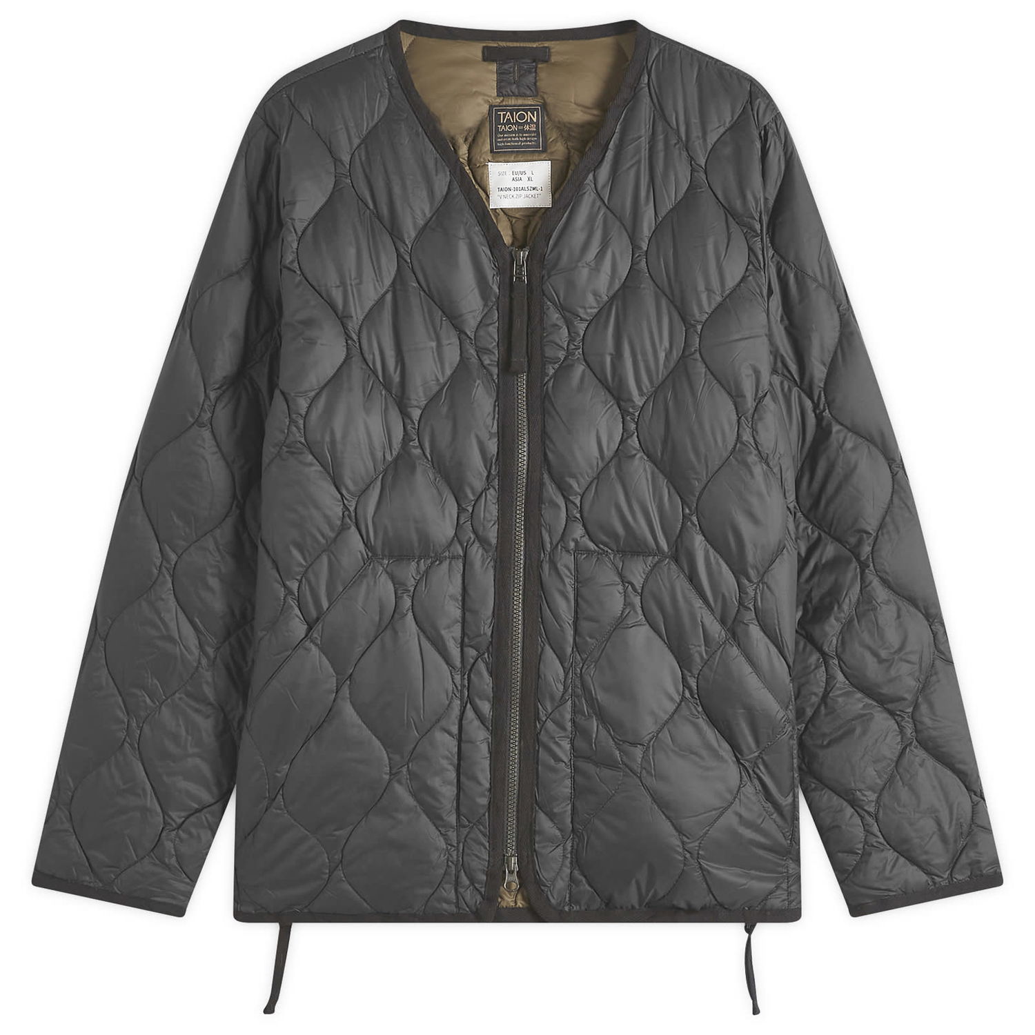 Vesta TAION Military Zip V-Neck Softshell Down Jacket, Size Large Šedá | TAION-101ALSZML-1-BLK, 1