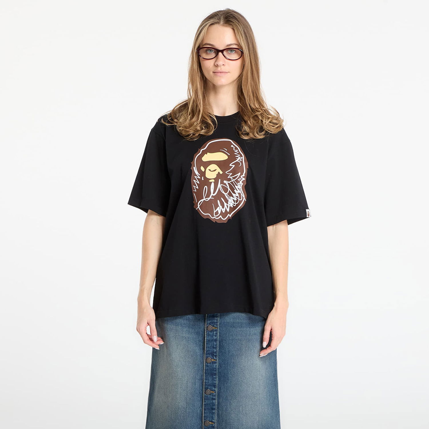 Tričko BAPE BAPE® x FOOTSHOP - Scribble Ape Tee UNISEX Black Čierna | 001TEL721324MBLK, 1