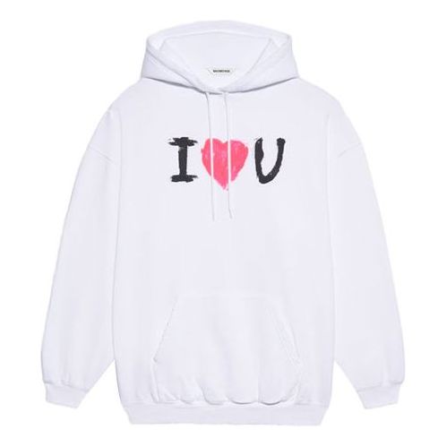 Mikina Balenciaga Balenciaga SS21 I Heart U Hoodie Biela | 578135TJVL69040, 0
