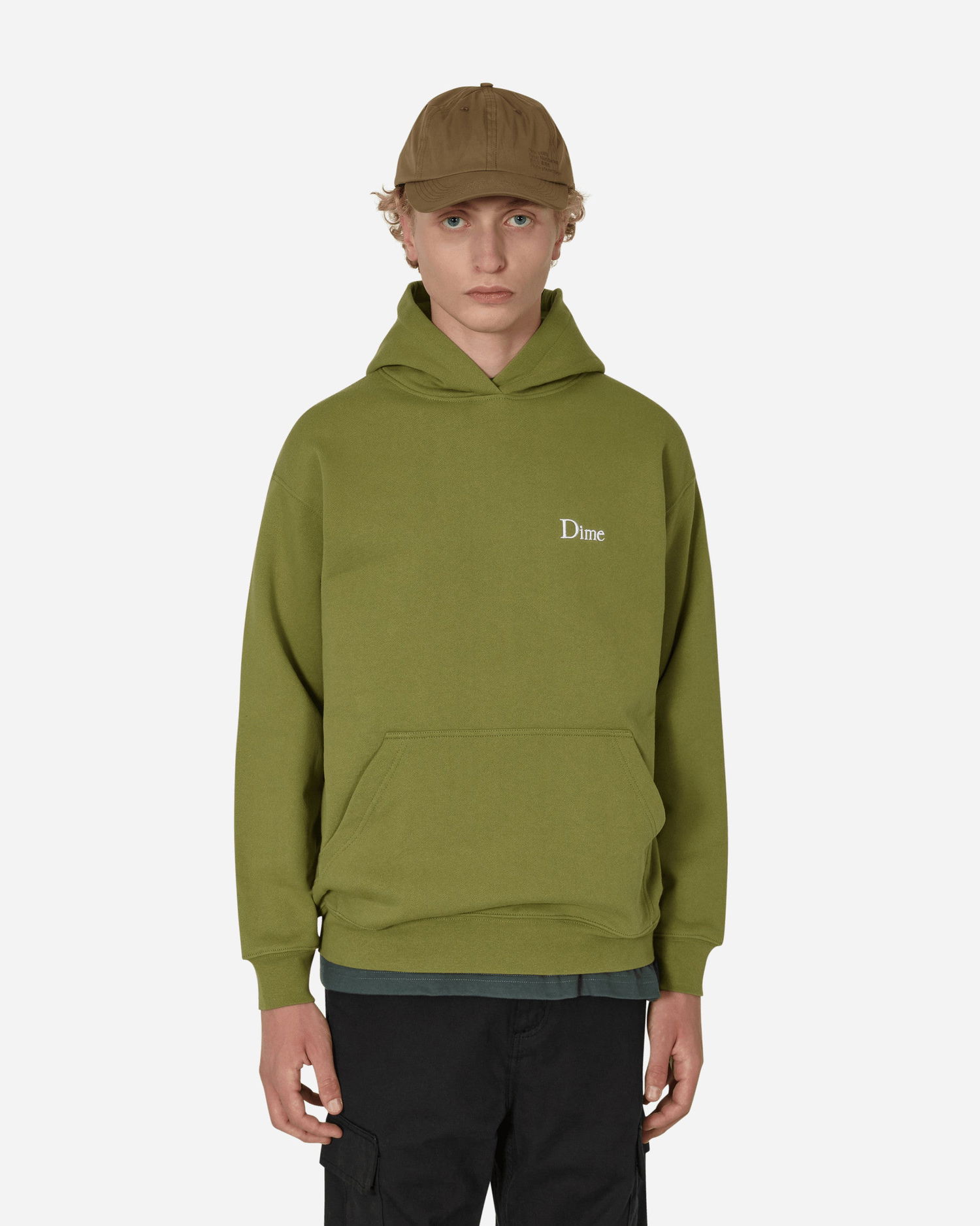 Mikina Dime Classic Small Logo Hooded Sweatshirt Zelené | DIMEF11CAR CAR, 0