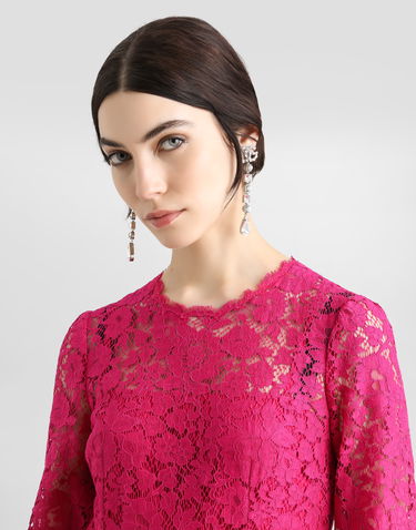 Šaty Dolce & Gabbana Dolce & Gabbana Cordonetto Lace Circle-Skirt Dress Ružová | F6TJOTHLMIIF0382, 3