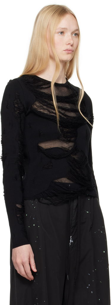 Sveter Maison Margiela MM6 Maison Margiela Slashed Crewneck Sweater Biela | S62HL0032 M13121, 4