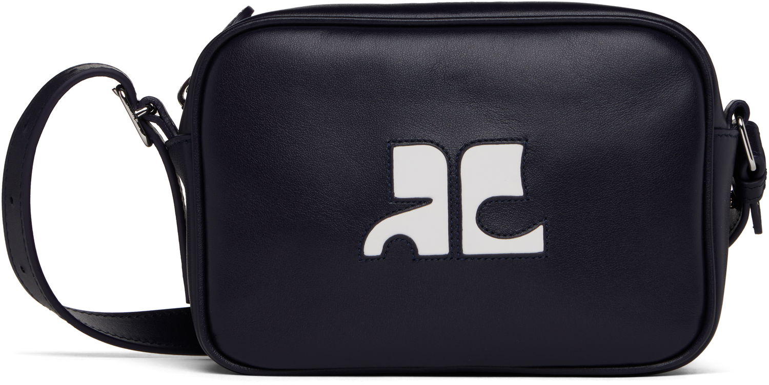 Taška cez rameno Courrèges Courrèges Reedition Leather Camera Bag Navy | PERGSA061CR0065, 0
