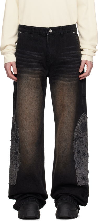 Džínsy Who Decides War Who Decides War Mocha Patched Jeans Čierna | 1120880017SS25, 0