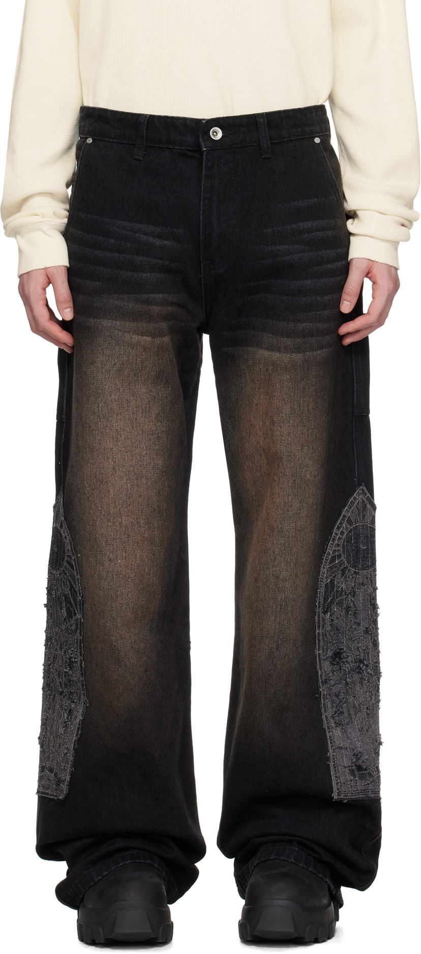 Džínsy Who Decides War Who Decides War Mocha Patched Jeans Čierna | 1120880017SS25