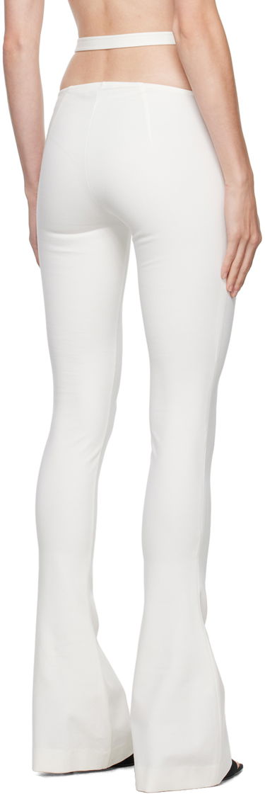 Nohavice The Attico Attico Pin-Buckle Flare Pants Biela | 241WCP166 RY02, 2