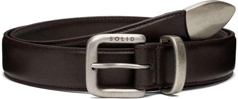 Opasok Solid Homme Leather Western Belt Hnedá | S253BE02