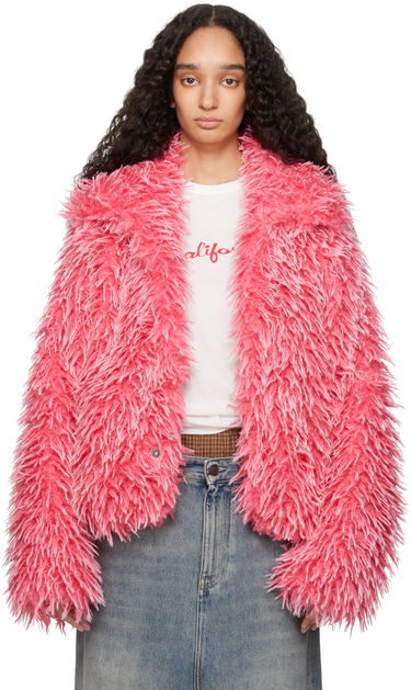 Bunda ERL ERL Varsity Faux-Fur Jacket Ružová | ERL10J001, 0