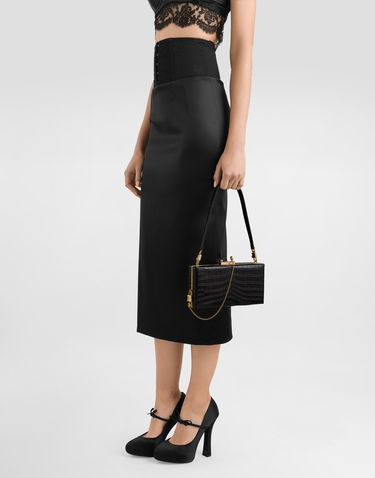 Kabelka Dolce & Gabbana Dolce & Gabbana Eva Crocodile-Embossed Leather Clutch Čierna | BB7703A2R0880999, 1