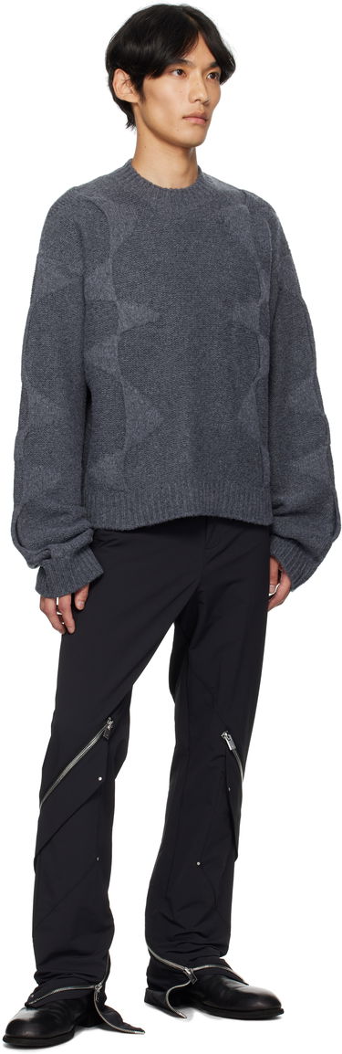 Sveter HELIOT EMIL HELIOT EMIL Cropped Spiral Knit Sweater Šedá | PREAW25_M_07_063_DGY05_CO, 3