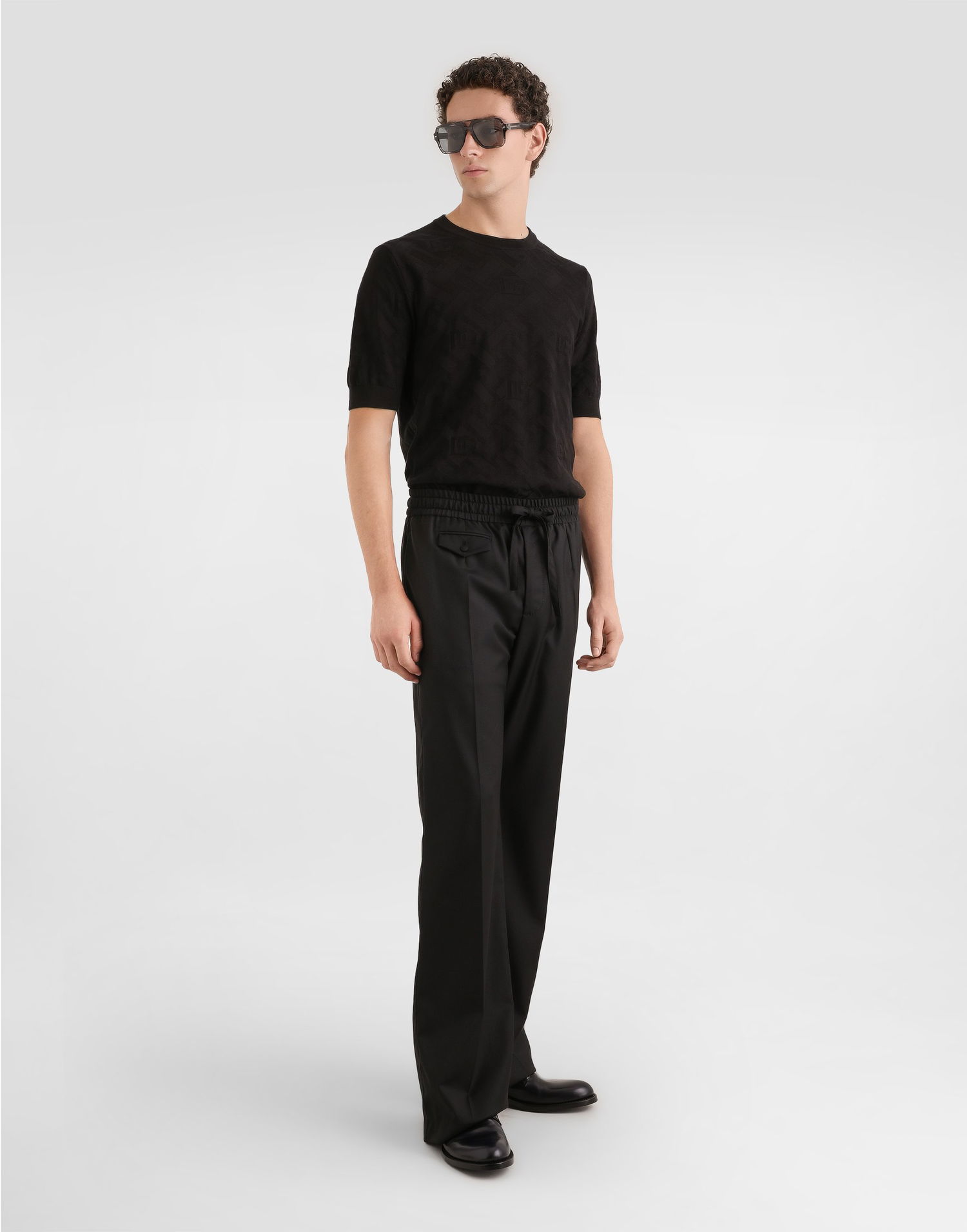 Sveter Dolce & Gabbana Micro-dot Stitch Silk Pullover Čierna | GXX03TJBSOCN0000, 1